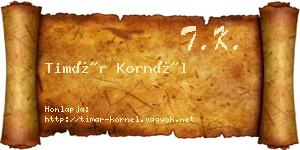 Timár Kornél névjegykártya