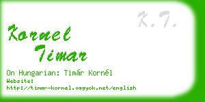 kornel timar business card