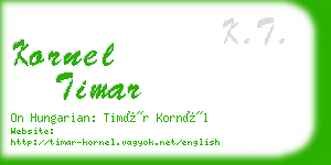 kornel timar business card